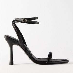 Flat strap heeled leather sandals